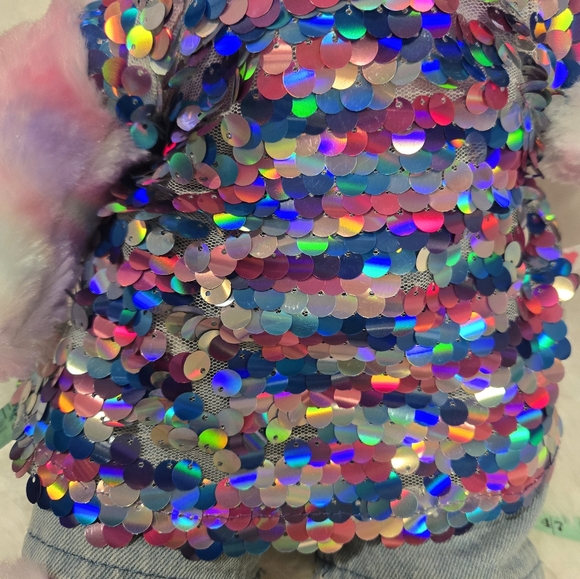 Build A Bear Colorful Kitty Cat Plush Stuffed Animal 16" BABW Pink Purple White - Picture 6 of 7